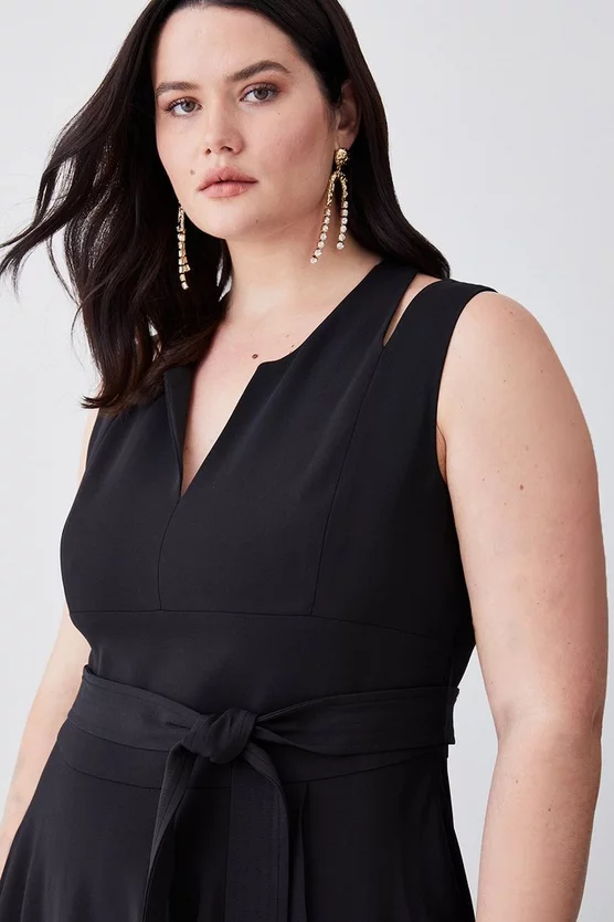 Outlet 😀 Karen Millen Plus Size Compact Stretch Viscose Waterfall Midi 👗 Dress ✨ 7 Outlet 😀 Karen Millen Plus Size Compact Stretch Viscose Waterfall Midi 👗 Dress ✨ - Image 5