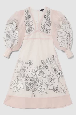 Discount 🤩 Karen Millen Petite Applique Organdie Woven Maxi 👗 Dress - blush 🥰 -Occasionwear Popular Store bkk08153 blush xl 3