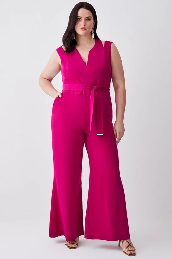 Brand new ⌛ Karen Millen Plus Size Soft Tailored Wide Leg Jumpsuit - magenta 😉 3 Brand new ⌛ Karen Millen Plus Size Soft Tailored Wide Leg Jumpsuit - magenta 😉