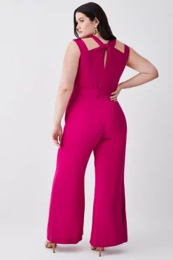 Brand new ⌛ Karen Millen Plus Size Soft Tailored Wide Leg Jumpsuit - magenta 😉 10 Brand new ⌛ Karen Millen Plus Size Soft Tailored Wide Leg Jumpsuit - magenta 😉 -Occasionwear Popular Store bkk08178 magenta xl 2