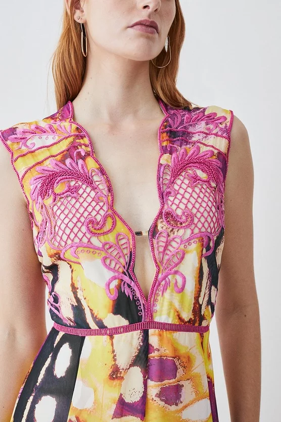 Promo ๐ Karen Millen Floral Applique Kimono Woven Maxi ๐ Dress - multi ๐ 4 Promo ๐ Karen Millen Floral Applique Kimono Woven Maxi ๐ Dress - multi ๐ - Image 2