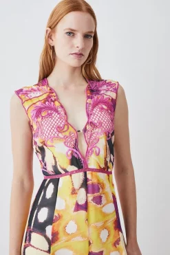 Promo ๐ Karen Millen Floral Applique Kimono Woven Maxi ๐ Dress - multi ๐ 13 Promo ๐ Karen Millen Floral Applique Kimono Woven Maxi ๐ Dress - multi ๐ -Occasionwear Popular Store bkk08319 multi xl 4