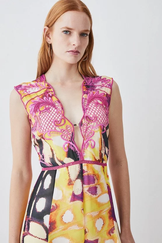 Promo ๐ Karen Millen Floral Applique Kimono Woven Maxi ๐ Dress - multi ๐ 7 Promo ๐ Karen Millen Floral Applique Kimono Woven Maxi ๐ Dress - multi ๐ - Image 5