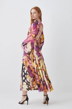 Brand new 🎁 Karen Millen Floral Applique Woven Midi 👗 Dress - multi 🎉 -Occasionwear Popular Store bkk08320 multi xl 2