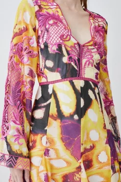 Brand new 🎁 Karen Millen Floral Applique Woven Midi 👗 Dress - multi 🎉 -Occasionwear Popular Store bkk08320 multi xl 5