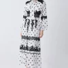 Buy 🛒 Karen Millen Tall Polka Dot Mix Lace & Embroidery Maxi 👗 Dress - white 💯 -Occasionwear Popular Store bkk08347 white xl