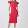 Cheapest 🧨 Karen Millen Embellished Stretch Woven Midi 👗 Dress 😍 -Occasionwear Popular Store bkk08354 hot20pink xl