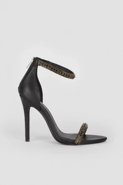 Outlet 🎁 Karen Millen Double Diamante Strap Stiletto Heel - black 🔔 -Occasionwear Popular Store bkk08372 black xl 2
