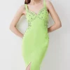 Discount 😍 Karen Millen Embellished Stretch Woven Midi 👗 Dress 🌟 -Occasionwear Popular Store bkk08455 apple20green xl