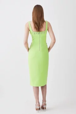 Discount 😍 Karen Millen Embellished Stretch Woven Midi 👗 Dress 🌟 -Occasionwear Popular Store bkk08455 apple20green xl 2