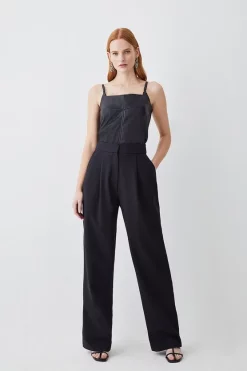 New ✨ Karen Millen Leather Strap Cami Top 😍 -Occasionwear Popular Store bkk08505 black xl 4