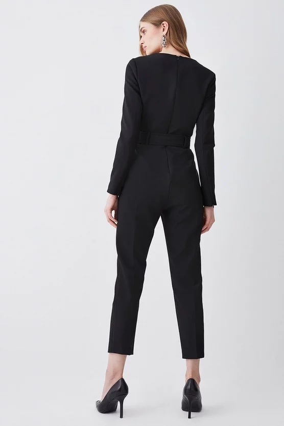 Deals ๐ Karen Millen Compact Stretch Button Detail Shoulder Slim Leg Jumpsuit โค๏ธ 5 Deals ๐ Karen Millen Compact Stretch Button Detail Shoulder Slim Leg Jumpsuit โค๏ธ - Image 3