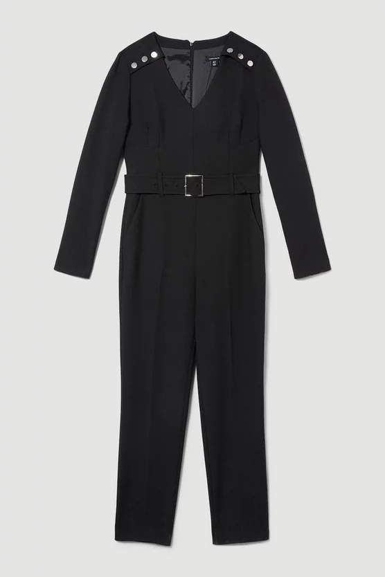 Deals ๐ Karen Millen Compact Stretch Button Detail Shoulder Slim Leg Jumpsuit โค๏ธ 6 Deals ๐ Karen Millen Compact Stretch Button Detail Shoulder Slim Leg Jumpsuit โค๏ธ - Image 4