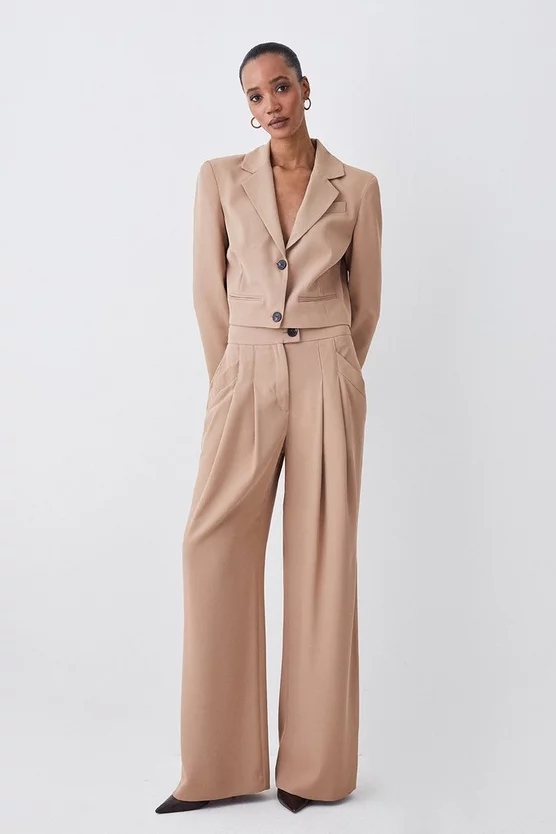 Best deal 👏 Karen Millen Soft Twill Button Wide Leg Trouser - camel 🎁 3 Best deal 👏 Karen Millen Soft Twill Button Wide Leg Trouser - camel 🎁