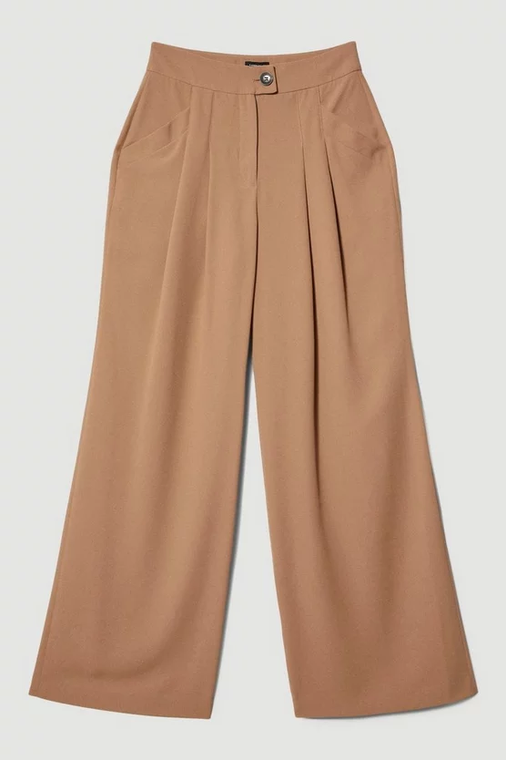 Best deal 👏 Karen Millen Soft Twill Button Wide Leg Trouser - camel 🎁 6 Best deal 👏 Karen Millen Soft Twill Button Wide Leg Trouser - camel 🎁 - Image 4