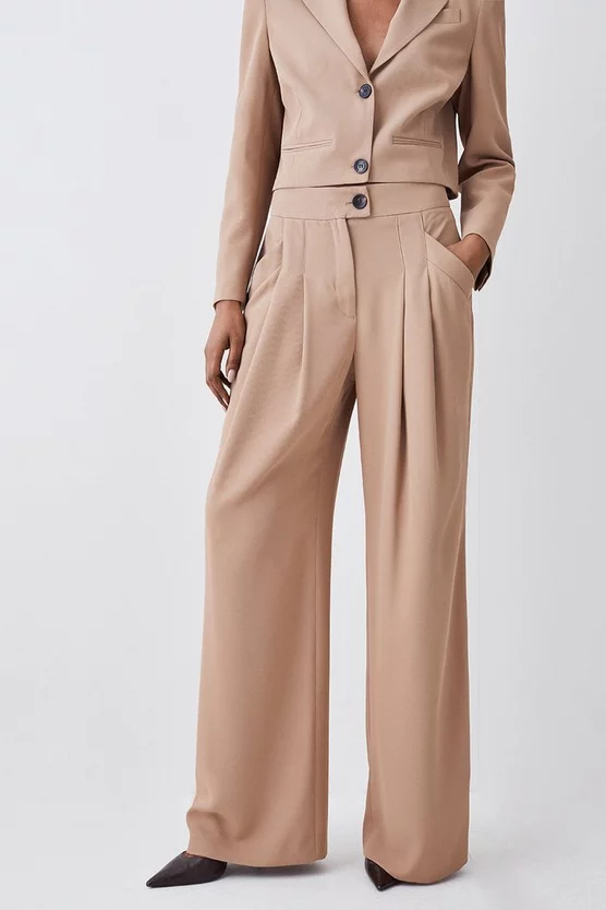 Best deal 👏 Karen Millen Soft Twill Button Wide Leg Trouser - camel 🎁 7 Best deal 👏 Karen Millen Soft Twill Button Wide Leg Trouser - camel 🎁 - Image 5