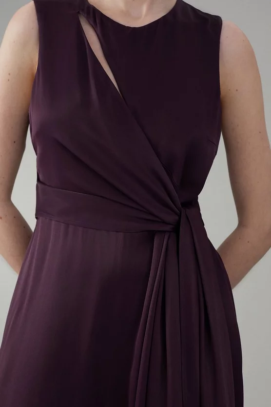 Cheap 😀 Karen Millen Soft Tie Knotted Wide Leg Jumpsuit - merlot 😀 4 Cheap 😀 Karen Millen Soft Tie Knotted Wide Leg Jumpsuit - merlot 😀 - Image 2