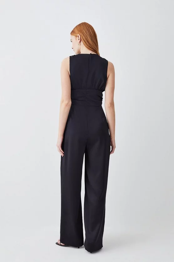 Hot Sale ๐ Karen Millen Soft Tie Knotted Wide Leg Jumpsuit - black ๐คฉ 5 Hot Sale ๐ Karen Millen Soft Tie Knotted Wide Leg Jumpsuit - black ๐คฉ - Image 3