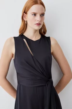 Hot Sale ๐ Karen Millen Soft Tie Knotted Wide Leg Jumpsuit - black ๐คฉ 12 Hot Sale ๐ Karen Millen Soft Tie Knotted Wide Leg Jumpsuit - black ๐คฉ -Occasionwear Popular Store bkk08616 black xl 4