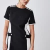 Cheap 😍 Karen Millen Compact Stretch Tipped A Line Mini 👗 Dress 🔔 -Occasionwear Popular Store bkk08624 black xl