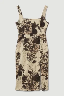Best Sale โ๏ธ Karen Millen Italian Rose Stretch Jacquard Pencil Midi ๐ Dress - gold โ๏ธ 11 Best Sale โ๏ธ Karen Millen Italian Rose Stretch Jacquard Pencil Midi ๐ Dress - gold โ๏ธ -Occasionwear Popular Store bkk08708 gold xl 3