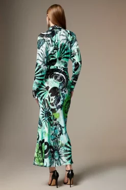 Wholesale ✨ Karen Millen British Museum Star Mapped Batwing 👗 Dress - green ✨ 12 Wholesale ✨ Karen Millen British Museum Star Mapped Batwing 👗 Dress - green ✨ -Occasionwear Popular Store bkk08808 green xl 4