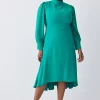 Discount ⭐ Karen Millen Plus Size Soft Tailored High Low Sleeved Midi 👗 Dress 🌟 -Occasionwear Popular Store bkk08966 green xl
