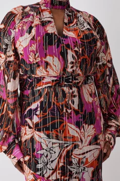 Wholesale 🧨 Karen Millen Plus Size Metallic Iridescent Column Midi 👗 Dress - pink 🎉 -Occasionwear Popular Store bkk08988 pink xl 4