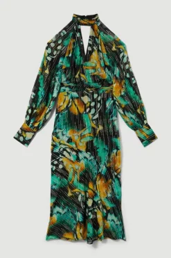 Coupon 🧨 Karen Millen Petite Metallic Iridescent Column Midi 👗 Dress 💯 -Occasionwear Popular Store bkk08991 green xl 3