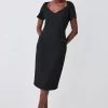 Outlet ❤️ Karen Millen Structured Crepe Square Neck Midi 👗 Dress ⌛ 1 Outlet ❤️ Karen Millen Structured Crepe Square Neck Midi 👗 Dress ⌛ -Occasionwear Popular Store bkk08994 black xl
