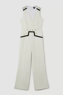 Best Sale ๐ Karen Millen Compact Stretch Nautical Wide Leg Jumpsuit โ๏ธ 12 Best Sale ๐ Karen Millen Compact Stretch Nautical Wide Leg Jumpsuit โ๏ธ -Occasionwear Popular Store bkk09131 mono xl 3