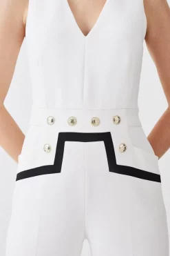 Best Sale ๐ Karen Millen Compact Stretch Nautical Wide Leg Jumpsuit โ๏ธ 13 Best Sale ๐ Karen Millen Compact Stretch Nautical Wide Leg Jumpsuit โ๏ธ -Occasionwear Popular Store bkk09131 mono xl 4