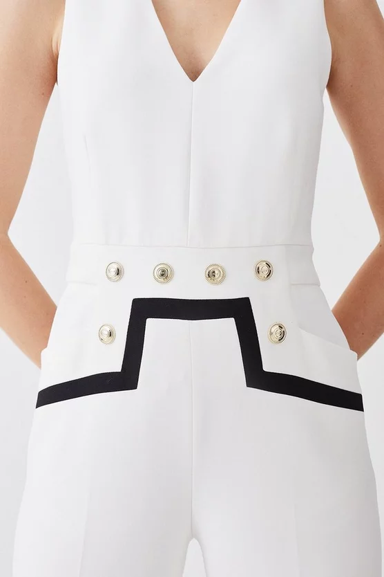 Best Sale ๐ Karen Millen Compact Stretch Nautical Wide Leg Jumpsuit โ๏ธ 7 Best Sale ๐ Karen Millen Compact Stretch Nautical Wide Leg Jumpsuit โ๏ธ - Image 5