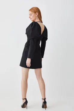 Brand new 🌟 Karen Millen Italian Wool Satin Statement Shoulder Tailored Mini 👗 Dress 💯 10 Brand new 🌟 Karen Millen Italian Wool Satin Statement Shoulder Tailored Mini 👗 Dress 💯 -Occasionwear Popular Store bkk09168 black xl 2