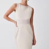 Best Pirce 🌟 Karen Millen Petite Ponte And Faux Leather Pencil Midi 👗 Dress - light beige 🌟 -Occasionwear Popular Store bkk09190 light20beige xl