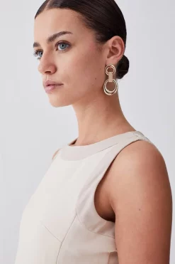 Best Pirce 🌟 Karen Millen Petite Ponte And Faux Leather Pencil Midi 👗 Dress - light beige 🌟 -Occasionwear Popular Store bkk09190 light20beige xl 4