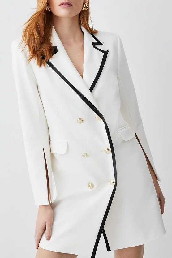 Brand new โญ Karen Millen Compact Stretch Nautical Double Breasted Blazer Mini ๐ Dress - ivory โค๏ธ 4 Brand new โญ Karen Millen Compact Stretch Nautical Double Breasted Blazer Mini ๐ Dress - ivory โค๏ธ - Image 2