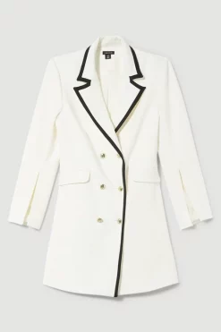 Brand new โญ Karen Millen Compact Stretch Nautical Double Breasted Blazer Mini ๐ Dress - ivory โค๏ธ 11 Brand new โญ Karen Millen Compact Stretch Nautical Double Breasted Blazer Mini ๐ Dress - ivory โค๏ธ -Occasionwear Popular Store bkk09196 ivory xl 3