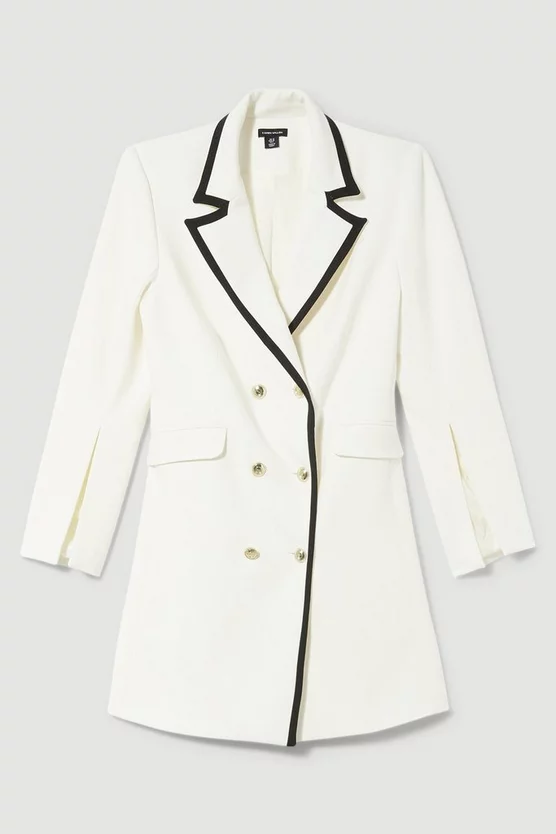 Brand new โญ Karen Millen Compact Stretch Nautical Double Breasted Blazer Mini ๐ Dress - ivory โค๏ธ 6 Brand new โญ Karen Millen Compact Stretch Nautical Double Breasted Blazer Mini ๐ Dress - ivory โค๏ธ - Image 4