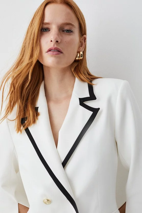 Brand new โญ Karen Millen Compact Stretch Nautical Double Breasted Blazer Mini ๐ Dress - ivory โค๏ธ 7 Brand new โญ Karen Millen Compact Stretch Nautical Double Breasted Blazer Mini ๐ Dress - ivory โค๏ธ - Image 5