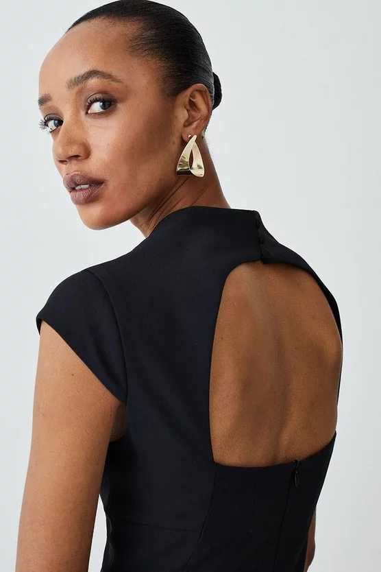 Deals 🛒 Karen Millen High Neck Crepe Full 👗 Skirted Mini 👗 Dress 🎁 4 Deals 🛒 Karen Millen High Neck Crepe Full 👗 Skirted Mini 👗 Dress 🎁 - Image 2