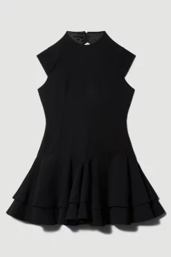 Deals 🛒 Karen Millen High Neck Crepe Full 👗 Skirted Mini 👗 Dress 🎁 12 Deals 🛒 Karen Millen High Neck Crepe Full 👗 Skirted Mini 👗 Dress 🎁 -Occasionwear Popular Store bkk09295 black xl 3