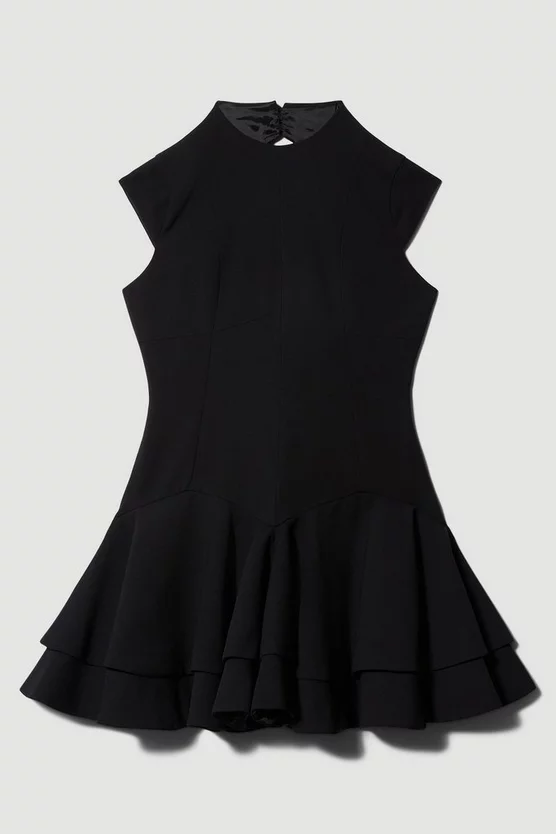Deals 🛒 Karen Millen High Neck Crepe Full 👗 Skirted Mini 👗 Dress 🎁 6 Deals 🛒 Karen Millen High Neck Crepe Full 👗 Skirted Mini 👗 Dress 🎁 - Image 4