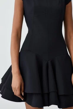 Deals 🛒 Karen Millen High Neck Crepe Full 👗 Skirted Mini 👗 Dress 🎁 13 Deals 🛒 Karen Millen High Neck Crepe Full 👗 Skirted Mini 👗 Dress 🎁 -Occasionwear Popular Store bkk09295 black xl 4