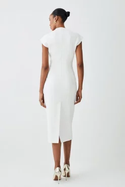 Cheap 😍 Karen Millen Petite Structured Crepe Forever Midi 👗 Dress - ivory 😀 -Occasionwear Popular Store bkk09301 ivory xl 2