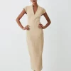 Buy 👍 Karen Millen Tall Structured Crepe Seam Detail Pencil Midi 👗 Dress - camel 🛒