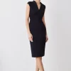 Top 10 💯 Karen Millen Italian Compact Scuba Jersey Seamed Pencil Midi 👗 Dress - black 🥰 -Occasionwear Popular Store bkk09676 black xl