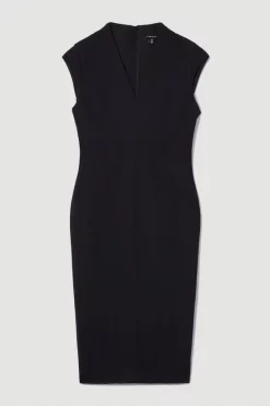 Top 10 💯 Karen Millen Italian Compact Scuba Jersey Seamed Pencil Midi 👗 Dress - black 🥰 -Occasionwear Popular Store bkk09676 black xl 3