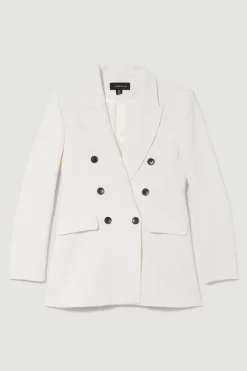 Wholesale 🔥 Karen Millen Clean Tailored Double Breasted Blazer 👏 -Occasionwear Popular Store bkk09697 ecru xl 3