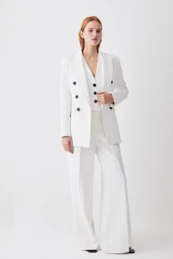 Wholesale 🔥 Karen Millen Clean Tailored Double Breasted Blazer 👏 -Occasionwear Popular Store bkk09697 ecru xl 4